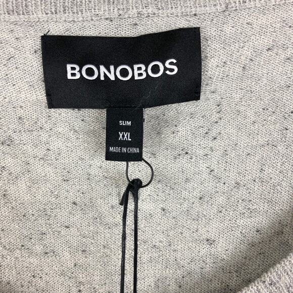 Bonobos Mens Henley Pullover Sweater XXL Shell Grey Hemp Silk Long Sleeve NWT - Picture 4 of 8